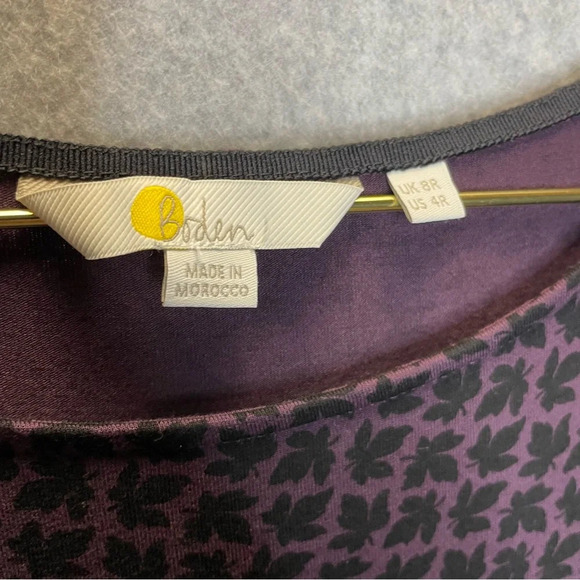 Boden Abigail Jersey Knit Leaf Print Midi Dress - Picture 6 of 8